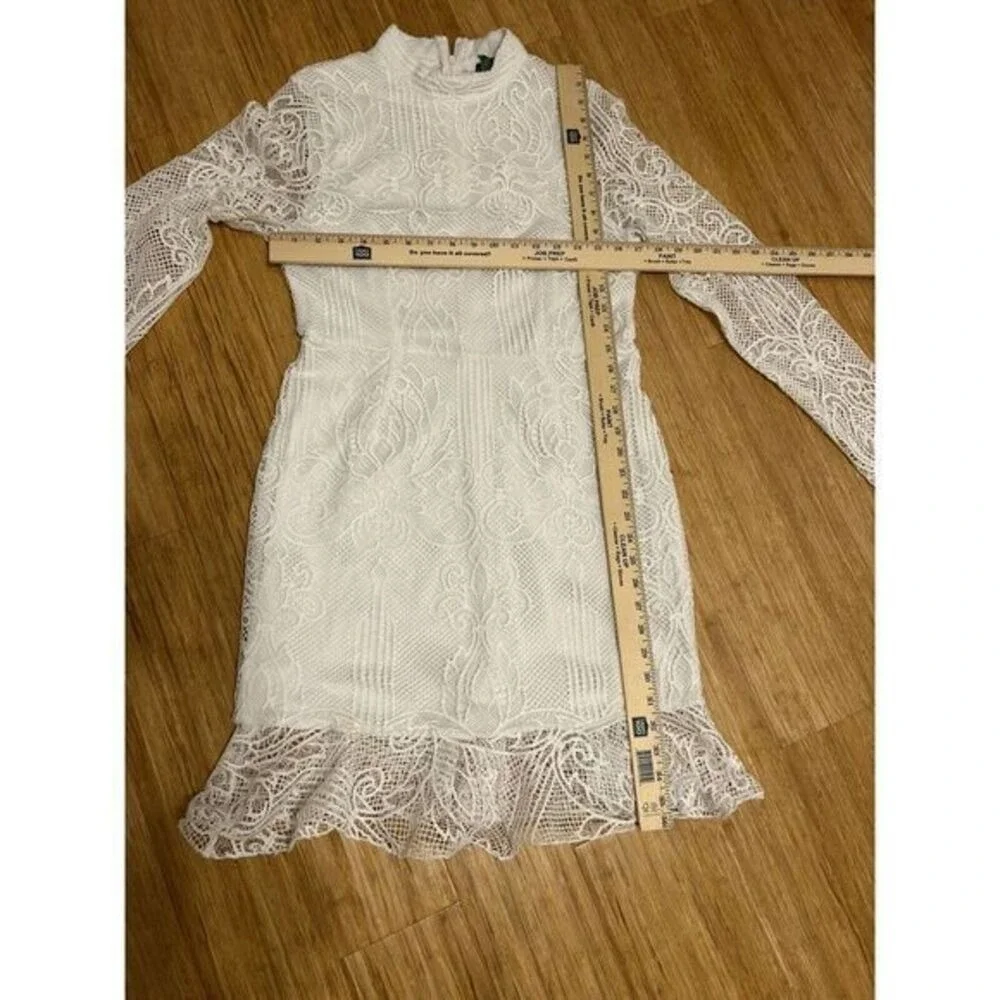 Pretty little thing sz 10 bodycon white crochet lace girlhoodcore romantic Fairy